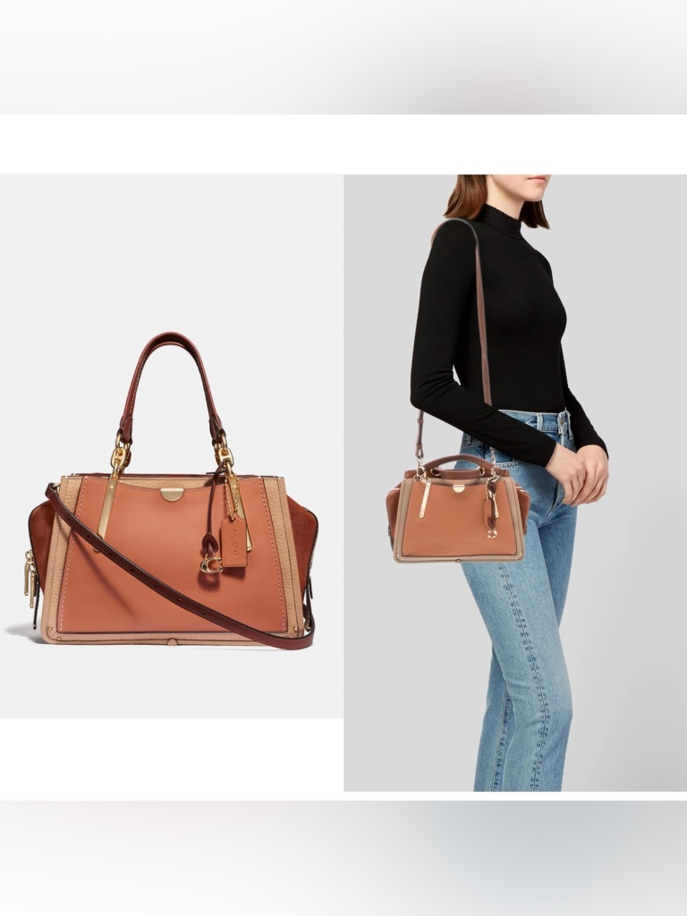 Coach Colorblock Dreamer Satchel Sunrise Multi-Gold
